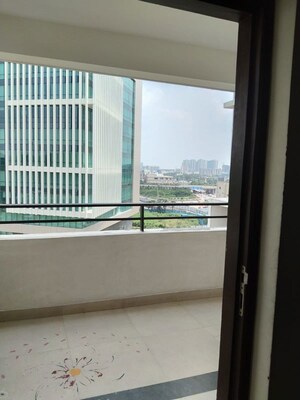 Balcony in 3 BHK Apartment at Theme Ambience Golf View, Gachibowli – for Rent