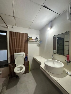 Bathroom in 3 BHK Apartment at Deep Indraprasth 5, Prahlad Nagar – for Rent