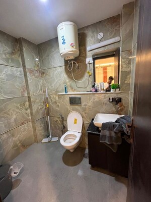 Bathroom in 3 BHK Apartment at Chattarpur – for Rent