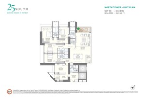 Floor Plan in 3 BHK Apartment at Hubtown 25 South, Prabhadevi – for Rent