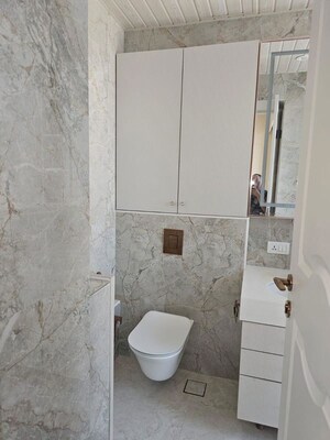 Bathroom in 3 BHK Apartment at Hubtown 25 South, Prabhadevi – for Rent