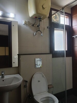 Bathroom in 3 BHK Builder Floor at Delhi Cantonment – for Rent