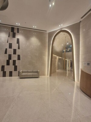 Building Lobby in 1 BHK Apartment at Aurum Q Residences, Ghansoli – for Rent