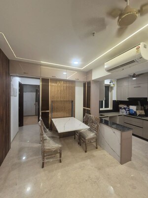 Living Room in 1 BHK Apartment at Aurum Q Residences, Ghansoli – for Rent