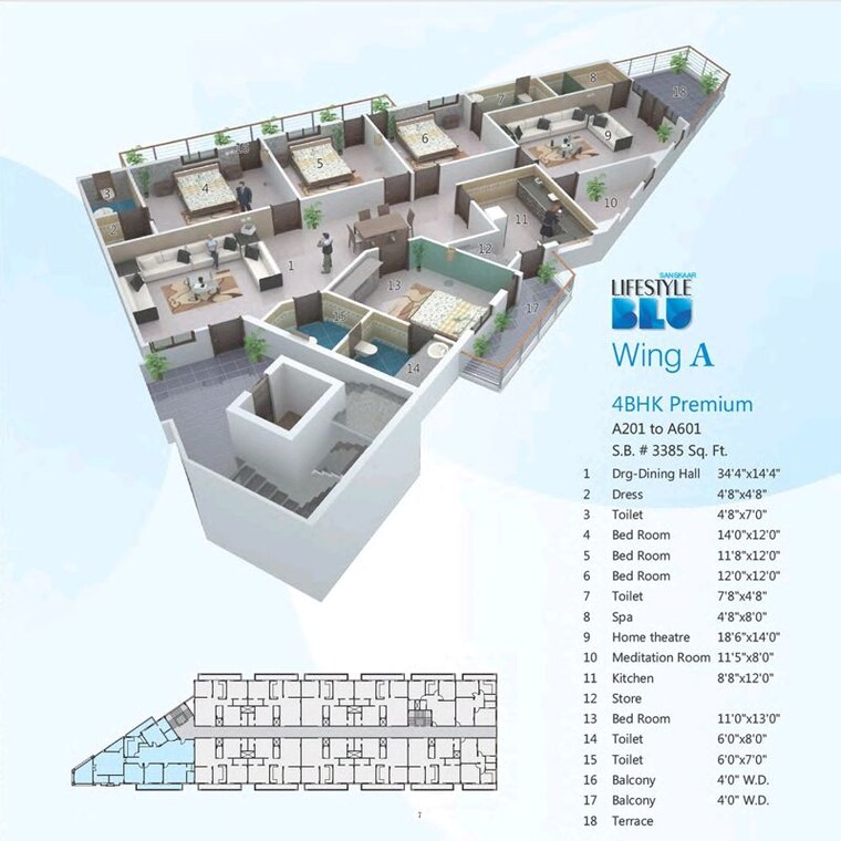 Master Plan, salaiya 5 Bedroom 3375 Sq.Ft. Apartment In Salaiya Bhopal 10286408