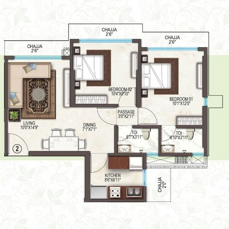 Floor Plan, r-mall 1 Bedroom 669 Sq.Ft. Builder Floor In Mulund West Mumbai 10288065