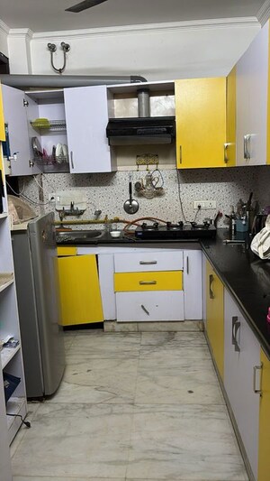 Kitchen in 3 BHK Builder Floor at Kailash Colony – for Rent