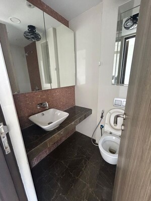 Bathroom in 3 BHK Apartment at Lodha World View, Worli – for Rent