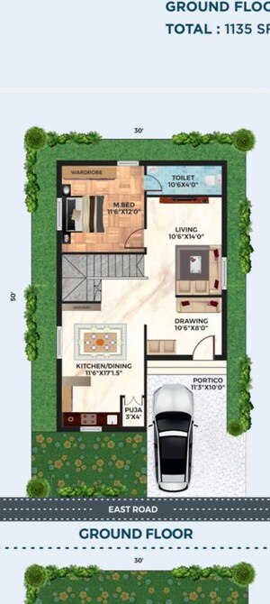 Floor Plan in 2 BHK Villa at Girmapur – for Sale
