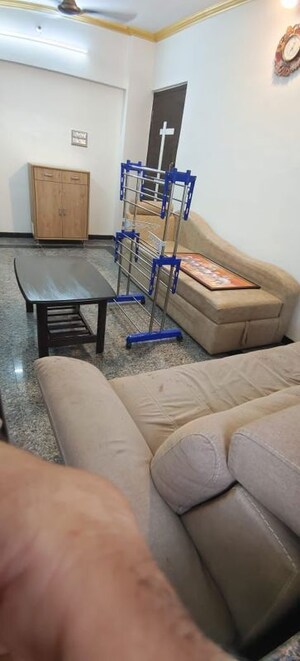 Living Room in 1 BHK Apartment at Vrindavan CHS, Mahim – for Sale