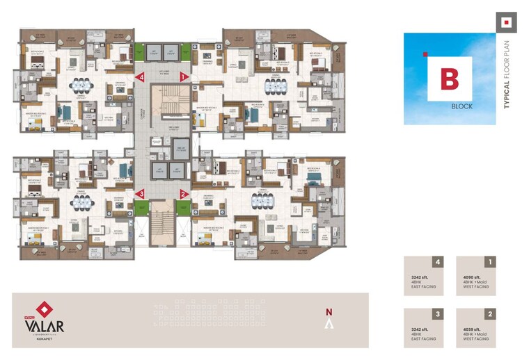 Floor Plan, dsr-valar 3 Bedroom 3242 Sq.Ft. Apartment In Kokapet Hyderabad 10291216