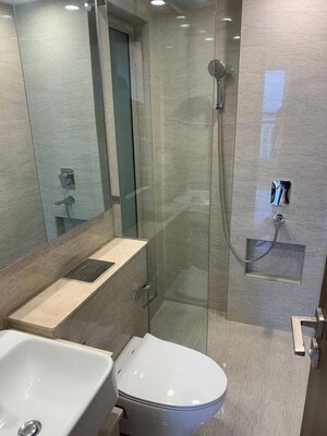 Bathroom in 1 BHK Apartment at Hiranandani Regent Hill, Powai – for Rent