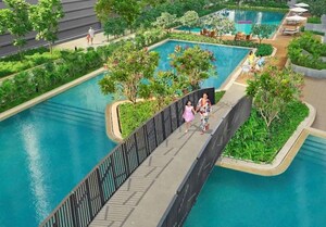 Swimming Pool in 3 BHK Apartment at Lodha Parkside, Worli – for Rent