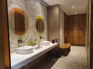 Bathroom in 3 BHK Apartment at Lodha Parkside, Worli – for Rent