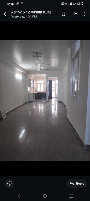 Building Lobby in 3 BHK Builder Floor at Vasant Kunj – for Rent