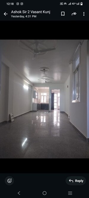 Living Room in 3 BHK Builder Floor at Vasant Kunj – for Rent