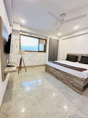 Living Room in 1 RK Builder Floor at DLF Galleria Tower, Sector 28 – for Rent