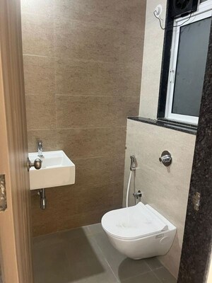 Bathroom in 1 BHK Apartment at Ashar Axis, Majiwada – for Rent
