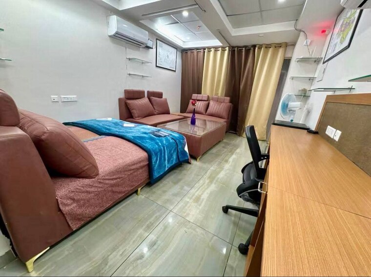 Living Room, vip road 1 Bedroom 700 Sq.Ft. Apartment In Vip Road Zirakpur 10294613