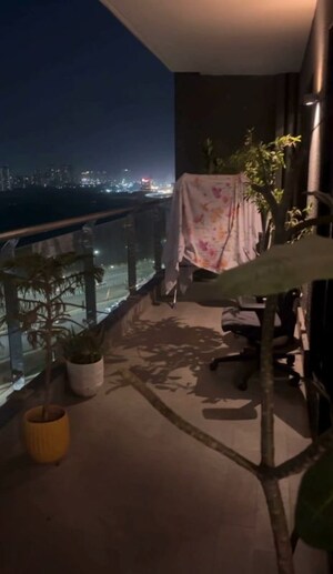 Balcony in 3 BHK Apartment at Krisumi Waterfall Residences, Sector 36a – for Rent