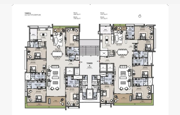 Floor Plan, vesu 6 Bedroom 5610 Sq.Ft. Builder Floor In Vesu Surat 10295179