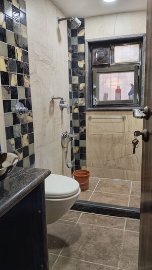 Bathroom in 3 BHK Apartment at Mon Desir Apartment, Dadar West – for Rent