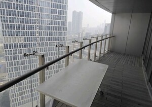 Balcony in 4 BHK Apartment at Lodha The World Towers World One Tier 3 Trinity, Worli – for Rent