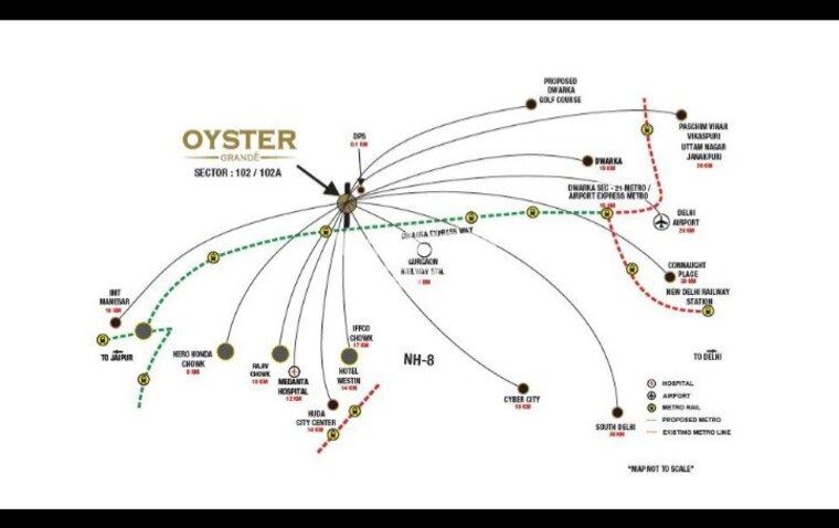 Map Location, adani-m2k-oyster-grande 3.5 Bedroom 1689 Sq.Ft. Apartment In Sector 102 Gurgaon 10297243