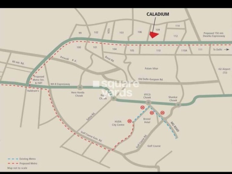 Map Location, solutrean-caladium 3 Bedroom 2415 Sq.Ft. Apartment In Sector 109 Gurgaon 10297420