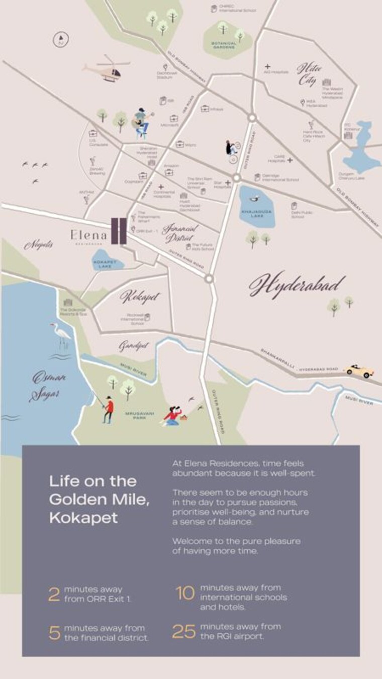 Map Location, lansum-elena 3 Bedroom 3260 Sq.Ft. Apartment In Kokapet Hyderabad 10297533