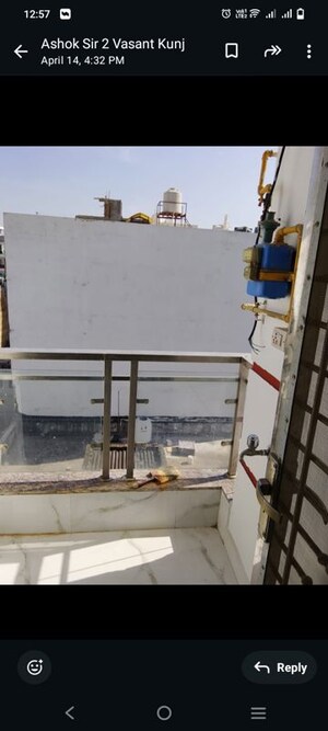 Balcony in 3 BHK Builder Floor at Vasant Kunj – for Rent