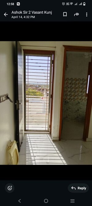 Balcony in 3 BHK Builder Floor at Vasant Kunj – for Rent