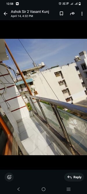 Balcony in 3 BHK Builder Floor at Vasant Kunj – for Rent