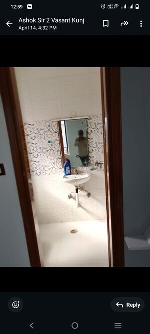 Bathroom in 3 BHK Builder Floor at Vasant Kunj – for Rent