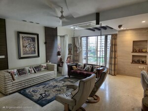 Living Room in 4 BHK Apartment at Oberoi Realty Sky Heights, Andheri West – for Rent