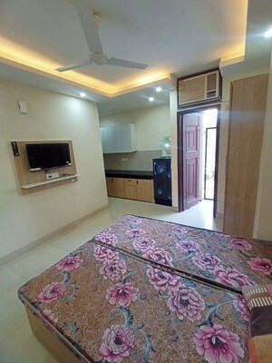 Bedroom in 1 BHK Builder Floor at Sushant Lok I – for Rent