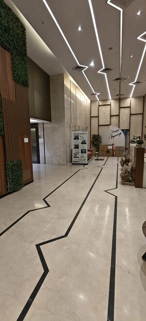 Building Lobby in 1 BHK Apartment at Lodha Vista, Lower Parel – for Rent