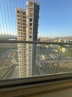 Balcony in 3 BHK Apartment at Newa Bhakti Park, T.T.C. Industrial Area – for Rent