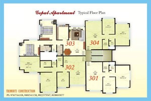 Floor Plan in 2 BHK Apartment at Neral – for Sale