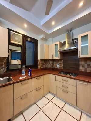 Kitchen in 3 BHK Builder Floor at Greater Kailash – for Rent