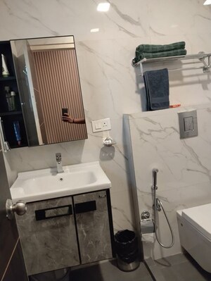 Bathroom in 2 BHK Builder Floor at Nehru Enclave – for Rent