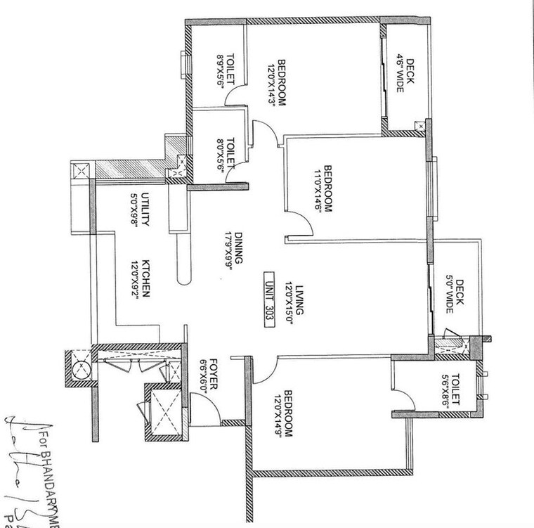 Floor Plan, salarpuria-sattva-cadenza 3 Bedroom 1870 Sq.Ft. Apartment In Kudlu Gate Bangalore 10304159