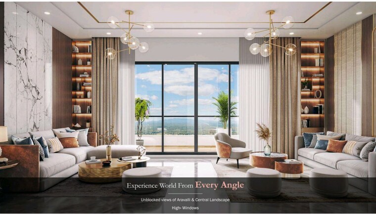 Living Room, silverglades-the-legacy 3 Bedroom 2800 Sq.Ft. Apartment In Sector 59 Gurgaon 10303859