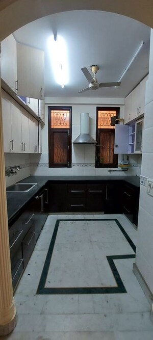 Kitchen in 3 BHK Builder Floor at Sarvodaya Enclave – for Rent