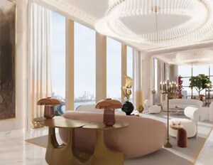 Living Room in 4 BHK Apartment at Malabar Hill – for Sale