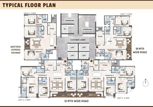 Floor Plan in 3 BHK Apartment at Kala Nagar – for Sale