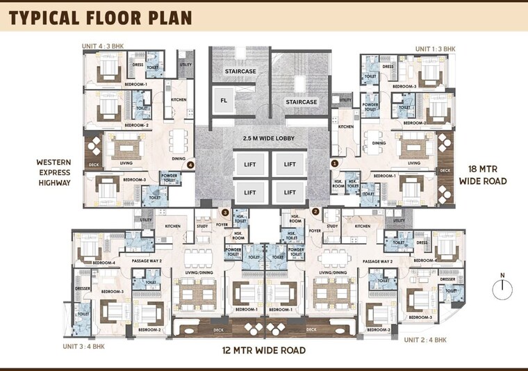 Floor Plan, kala nagar 3 Bedroom 1370 Sq.Ft. Apartment In Kala Nagar Mumbai 10309991