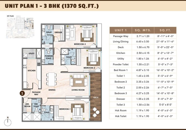 Floor Plan, kala nagar 3 Bedroom 1370 Sq.Ft. Apartment In Kala Nagar Mumbai 10309991