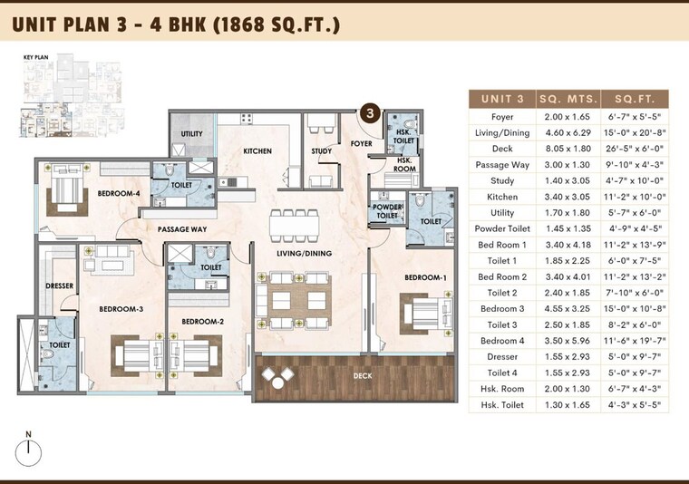 Floor Plan, kala nagar 3 Bedroom 1370 Sq.Ft. Apartment In Kala Nagar Mumbai 10309991