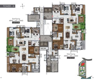 Floor Plan in 4 BHK Apartment at Sri The Marquise, Kokapet – for Sale